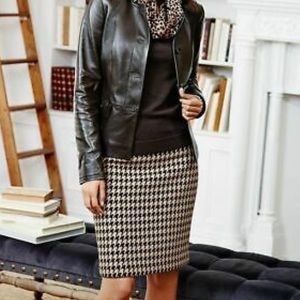 Talbots Houndstooth Pencil Skirt